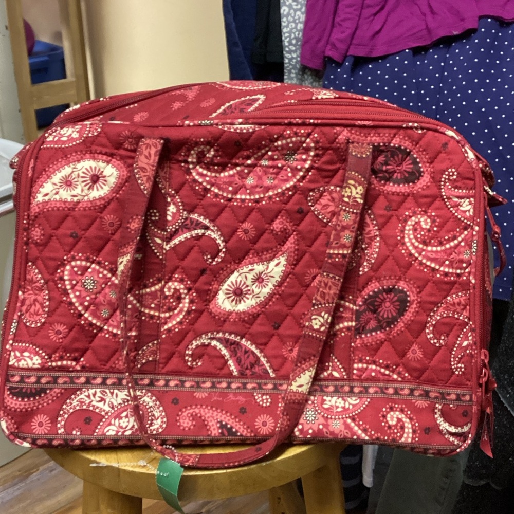 Vera Bradley Red Paisley Quilted dog carrier